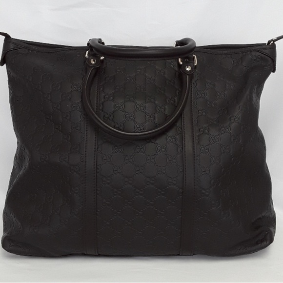 💎XL GUCCI ZIPPER TOTE BROWN TRAVEL WEEKEND - Picture 3 of 5